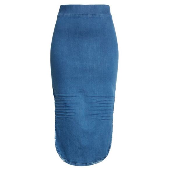 FRANK & EILEEN Unforgettable Denim Skirt In blue 1977 Medium Denim Wash size 4 - Picture 2 of 13